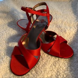Nordstrom’s Brass Plum Red Kitten Heels